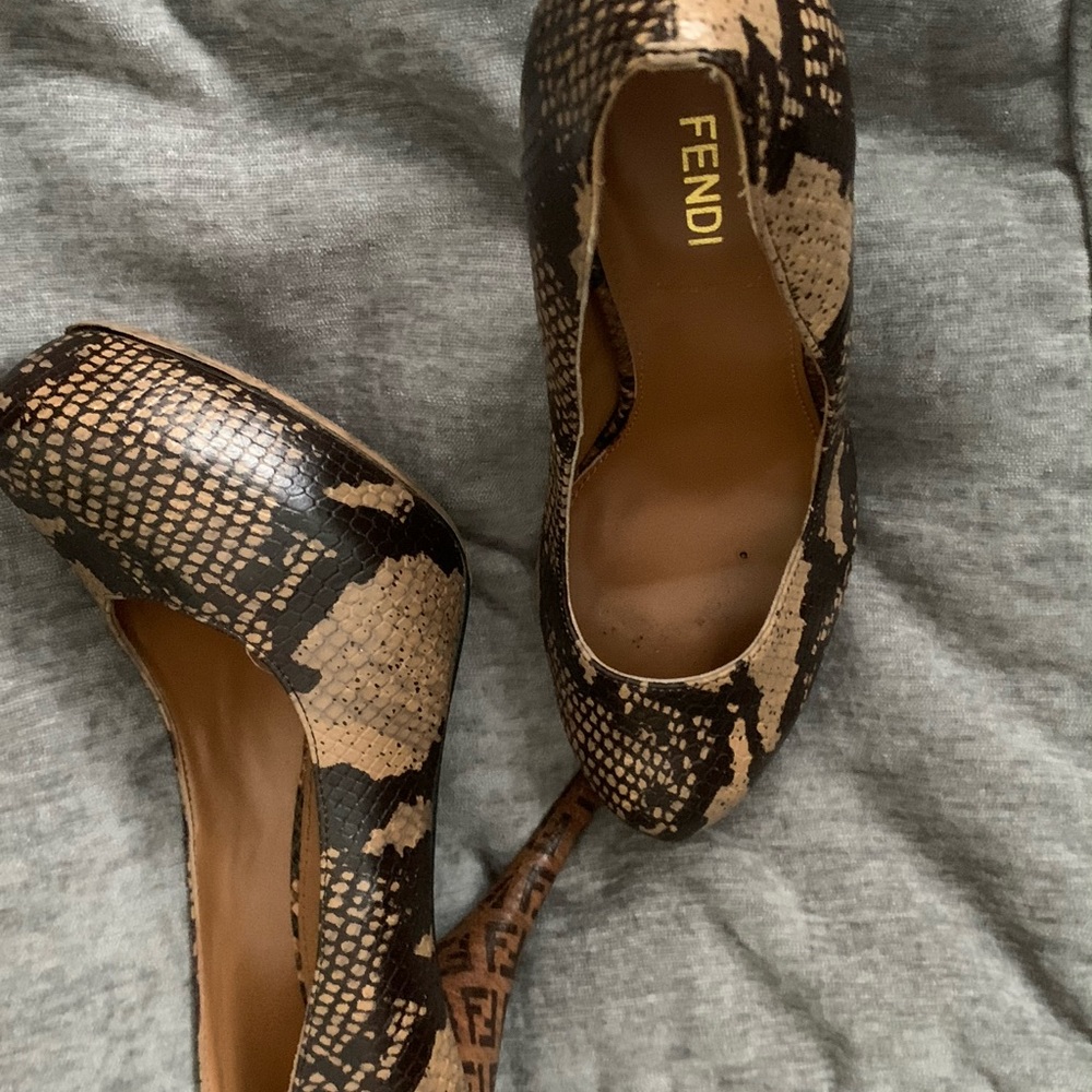 Fendi Monogram Heels Authentic 38